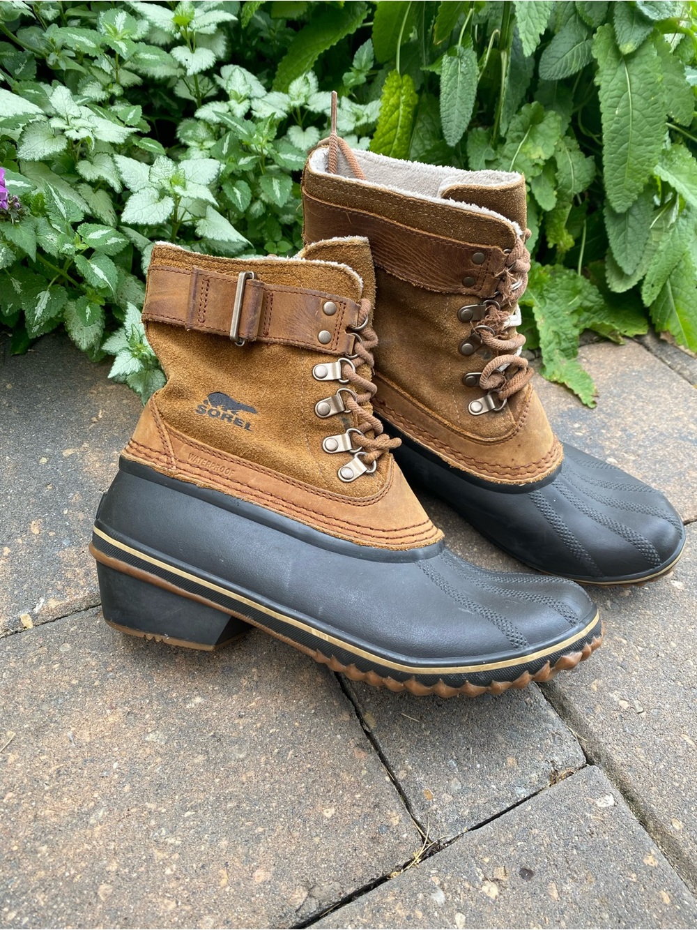 Sorel Waterproof Duck Boots Tan Leather Sz 9 (NL2125) Summer Sale